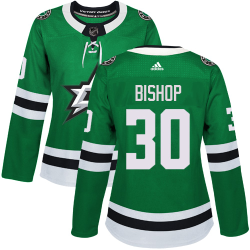 Adidas Dallas Stars 30 Ben Bishop Green Home Authentic Women Stitched NHL Jersey
